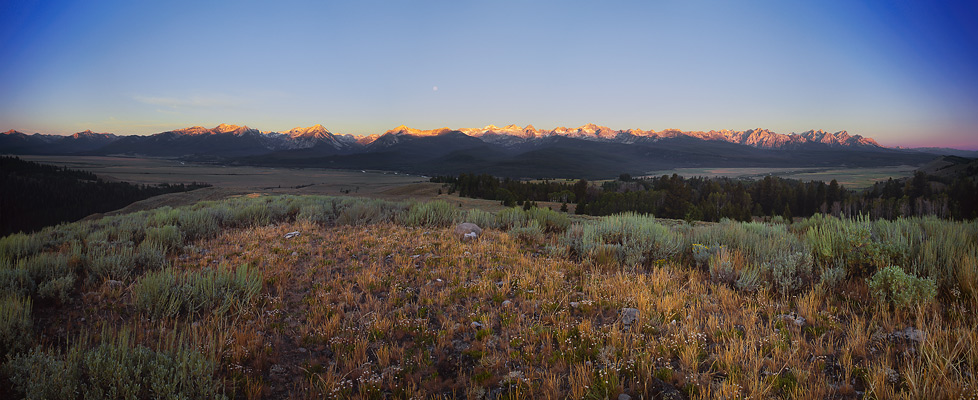 Sunrise Panorama of Sawtooth Mountain Range