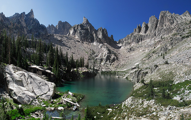 Mountain lake below the north face of Warbonnet