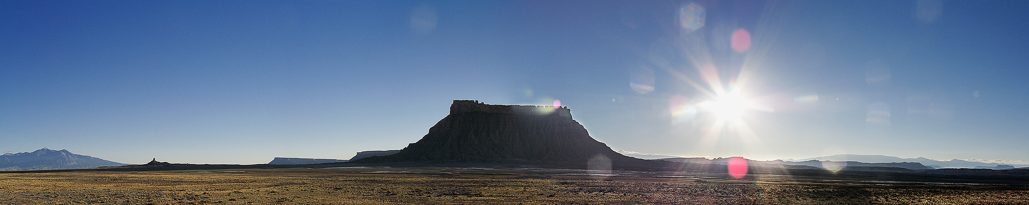 A 180 degree view of Factory Butte