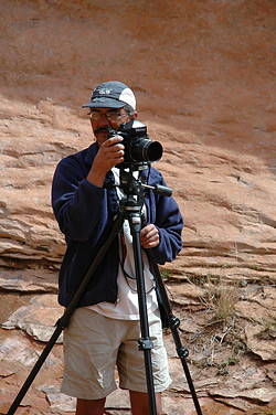 Greg Jahn with camera and tripod