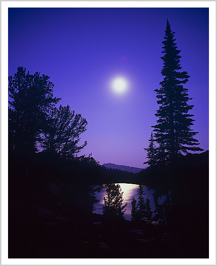 Moonlight over Mountain Lake