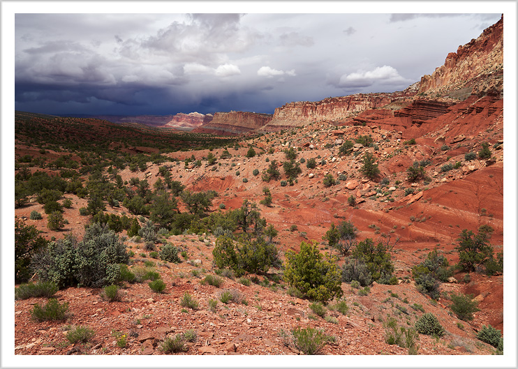 Stormy sky above Capitol Reef