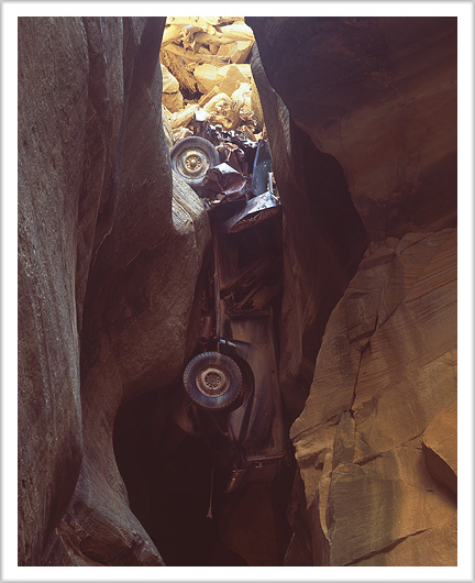 Truck Wreck in Slot Canyon